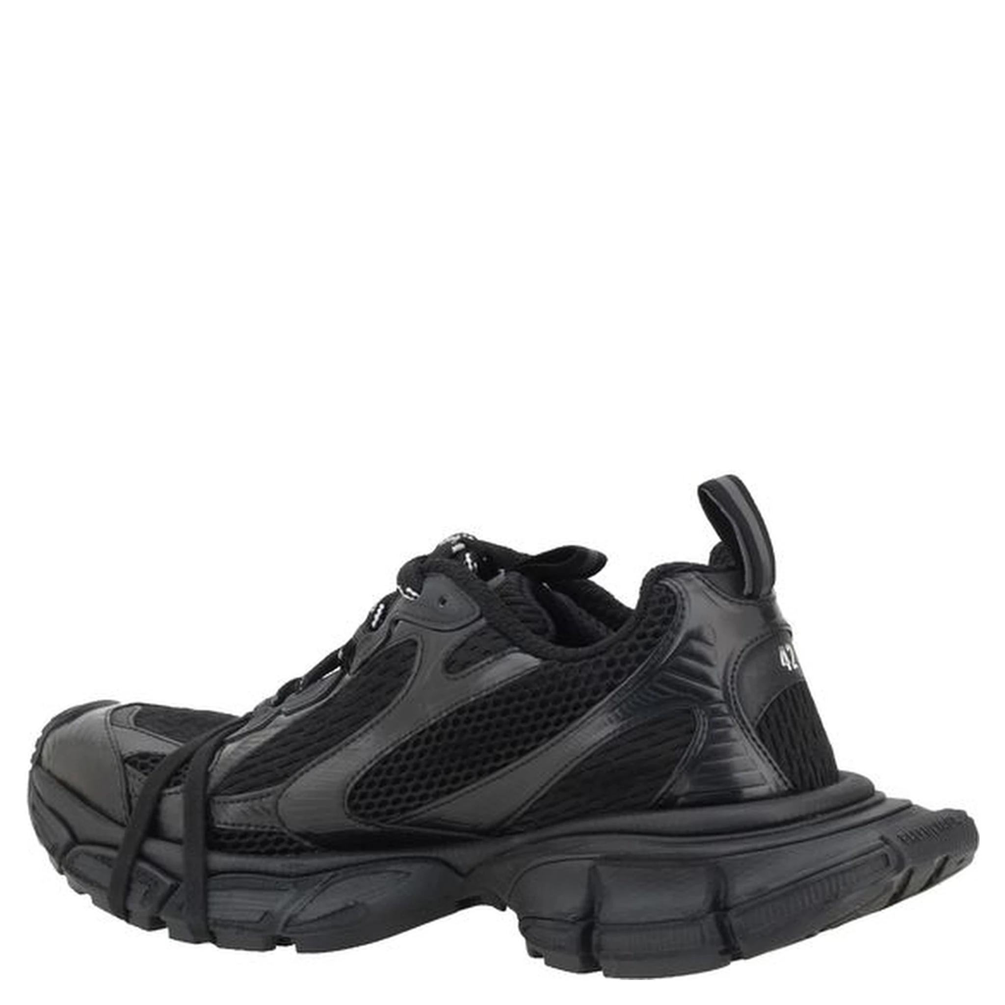 Black Rubber Athletic Sneakers