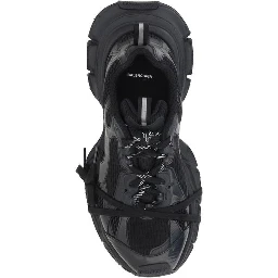 Black Rubber Athletic Sneakers