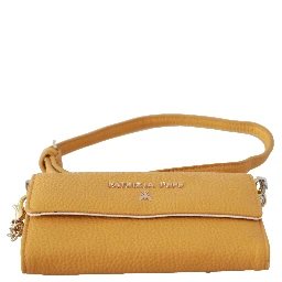 Yellow Logo Leather Shoulder Strap Sling Bag