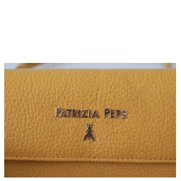 Yellow Logo Leather Shoulder Strap Sling Bag