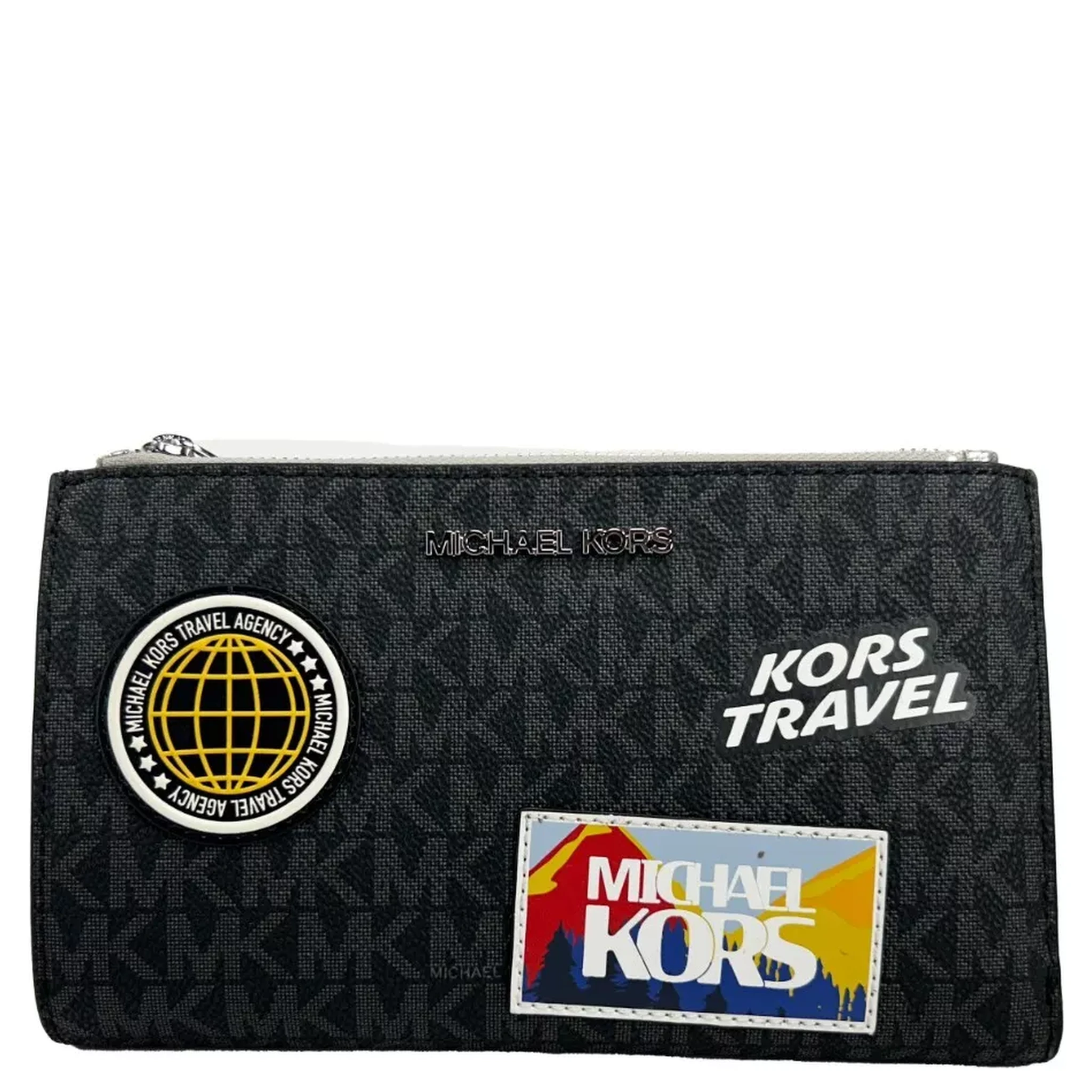 Jet Set Travel Double Zip Wristlet Wallet