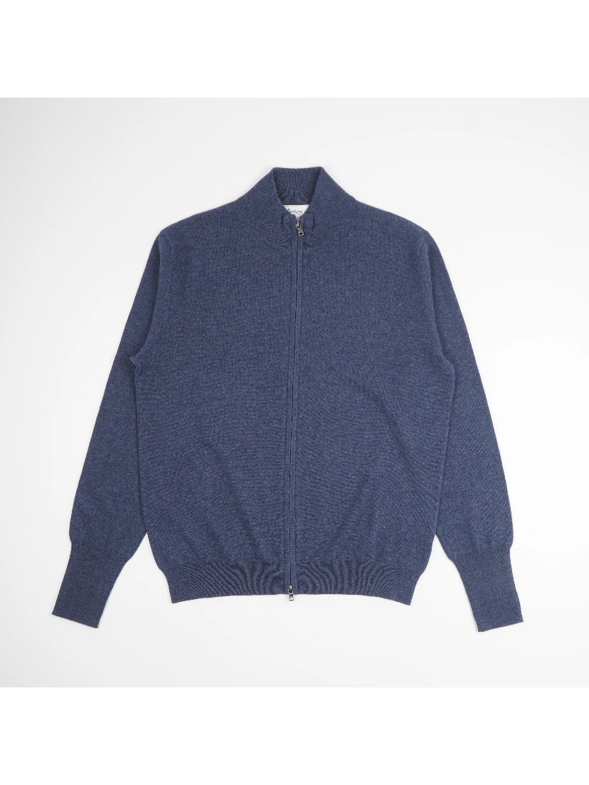 Full Zip Cardigan In Denim