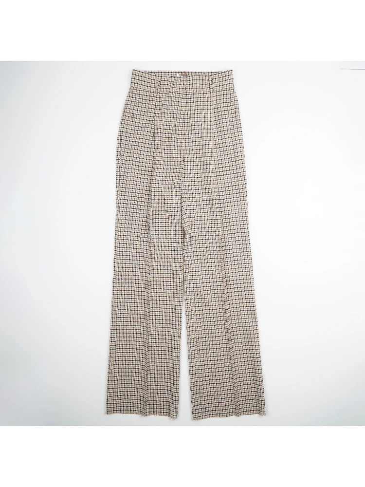 High Waisted Checked Trousers