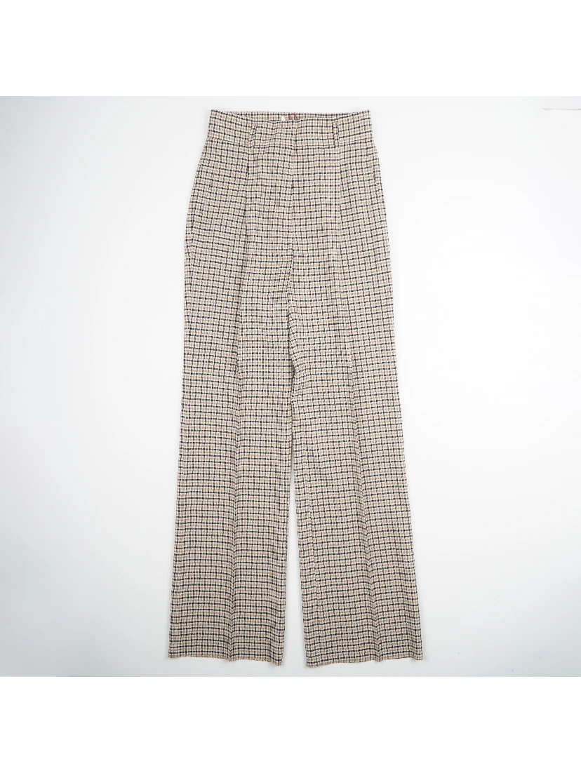 High Waisted Checked Trousers