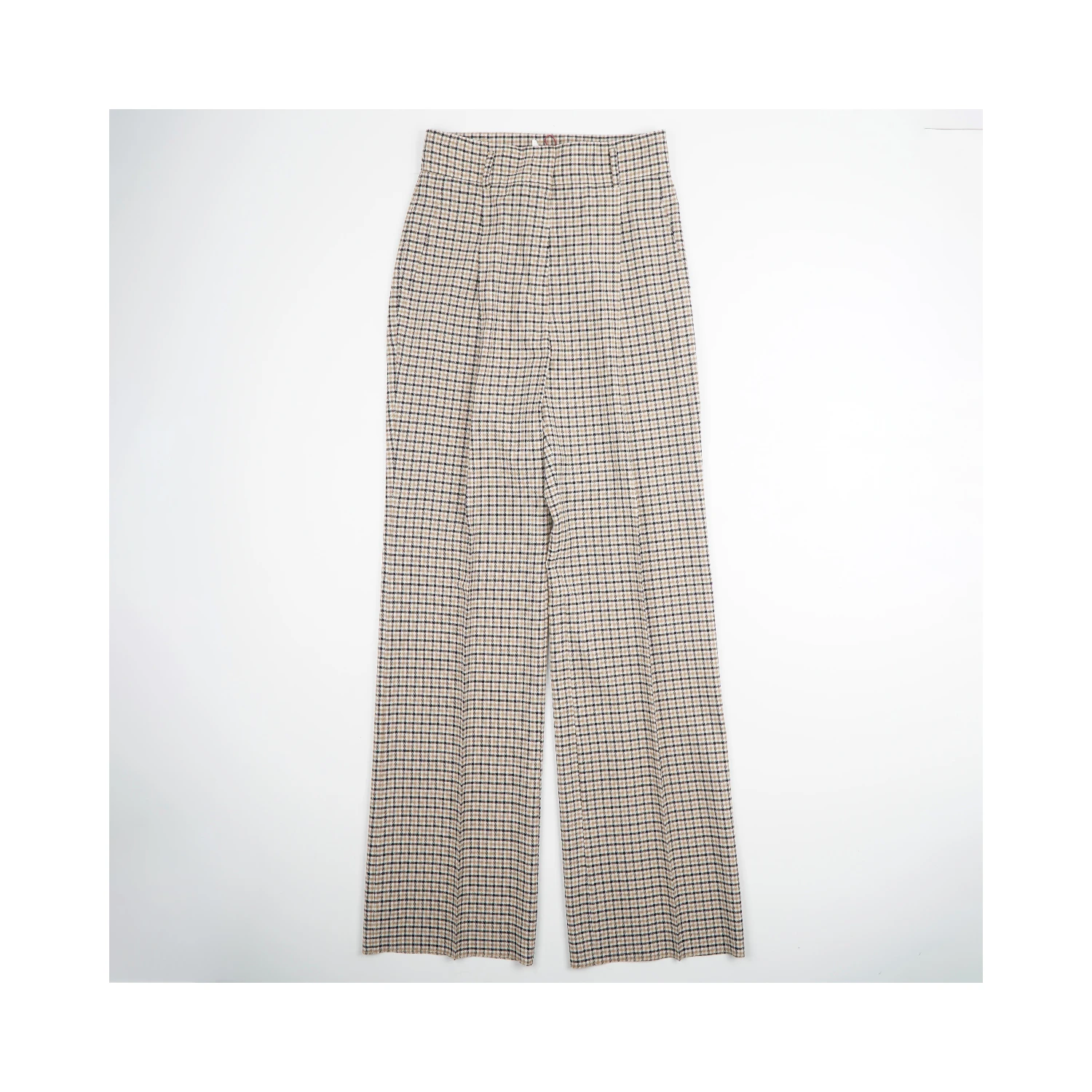 High Waisted Checked Trousers