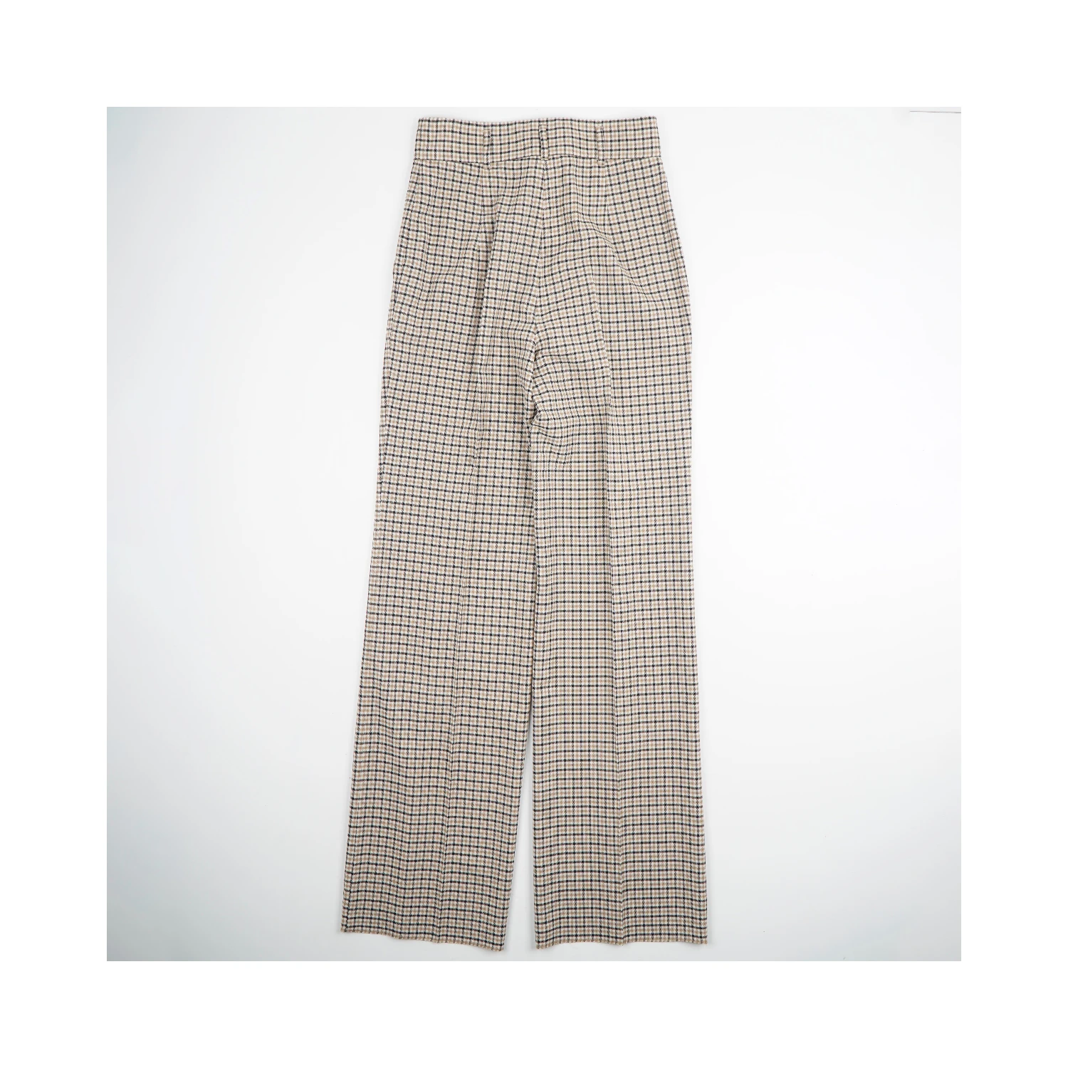 High Waisted Checked Trousers