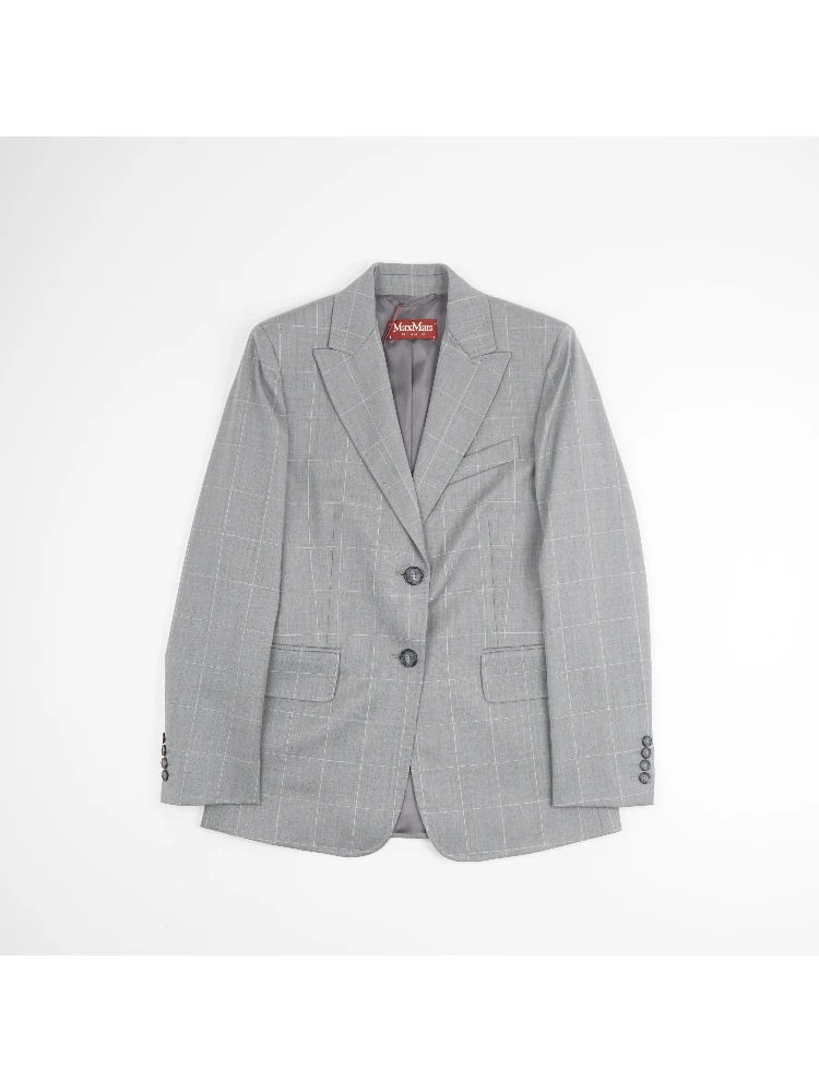 Blazer in a light gray plaid pattern