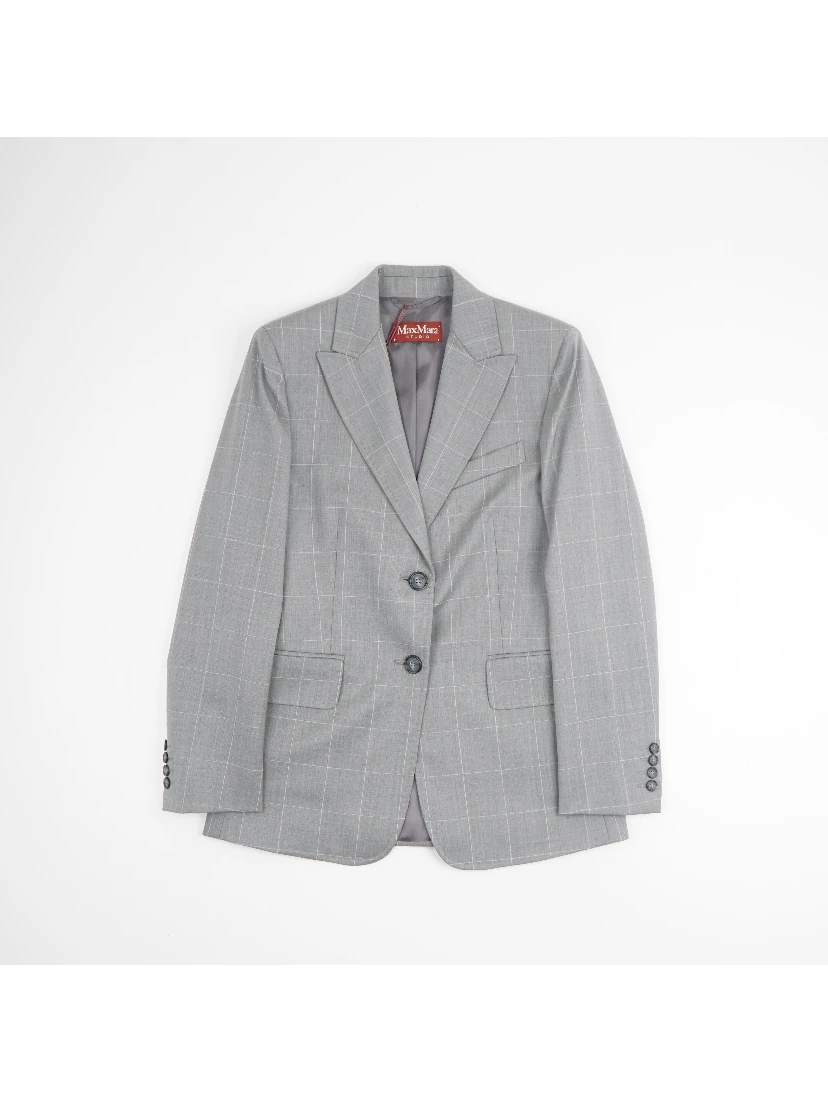 Blazer in a light gray plaid pattern