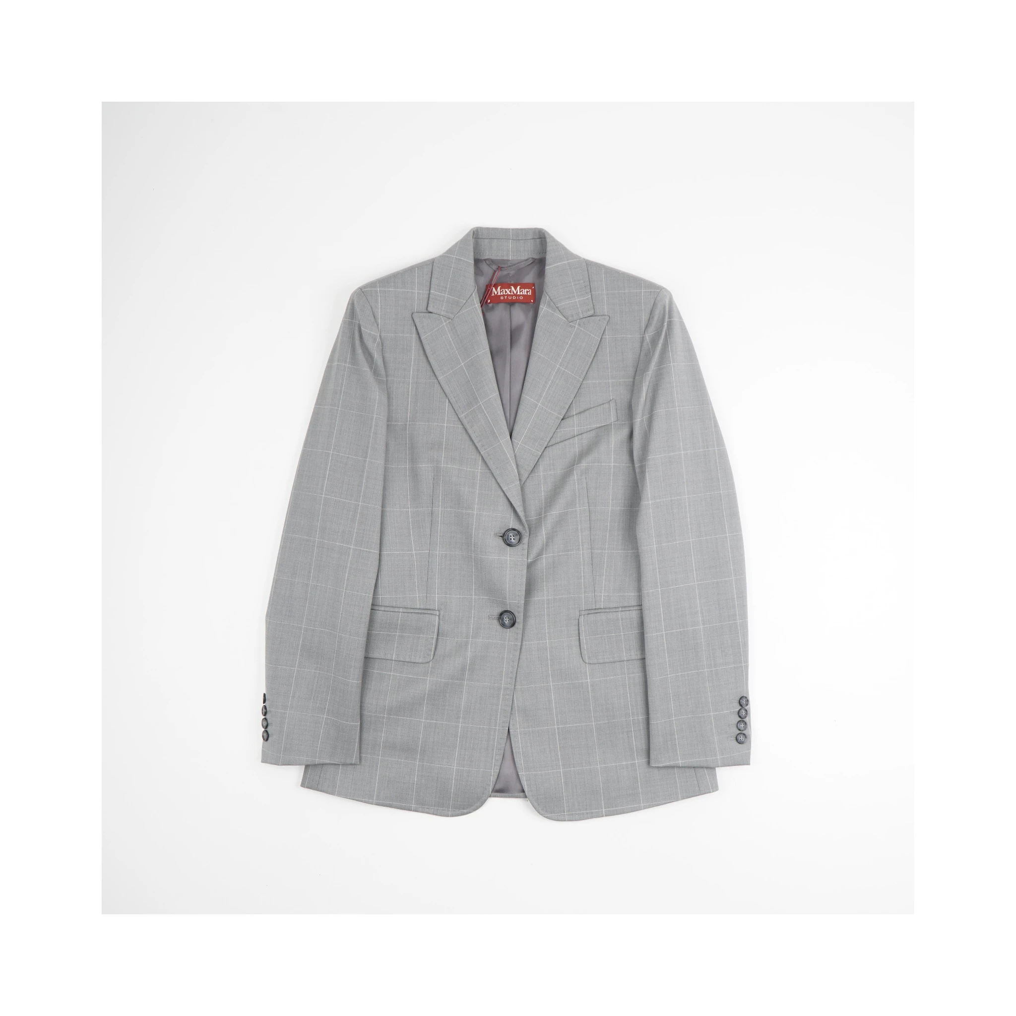 Blazer in a light gray plaid pattern