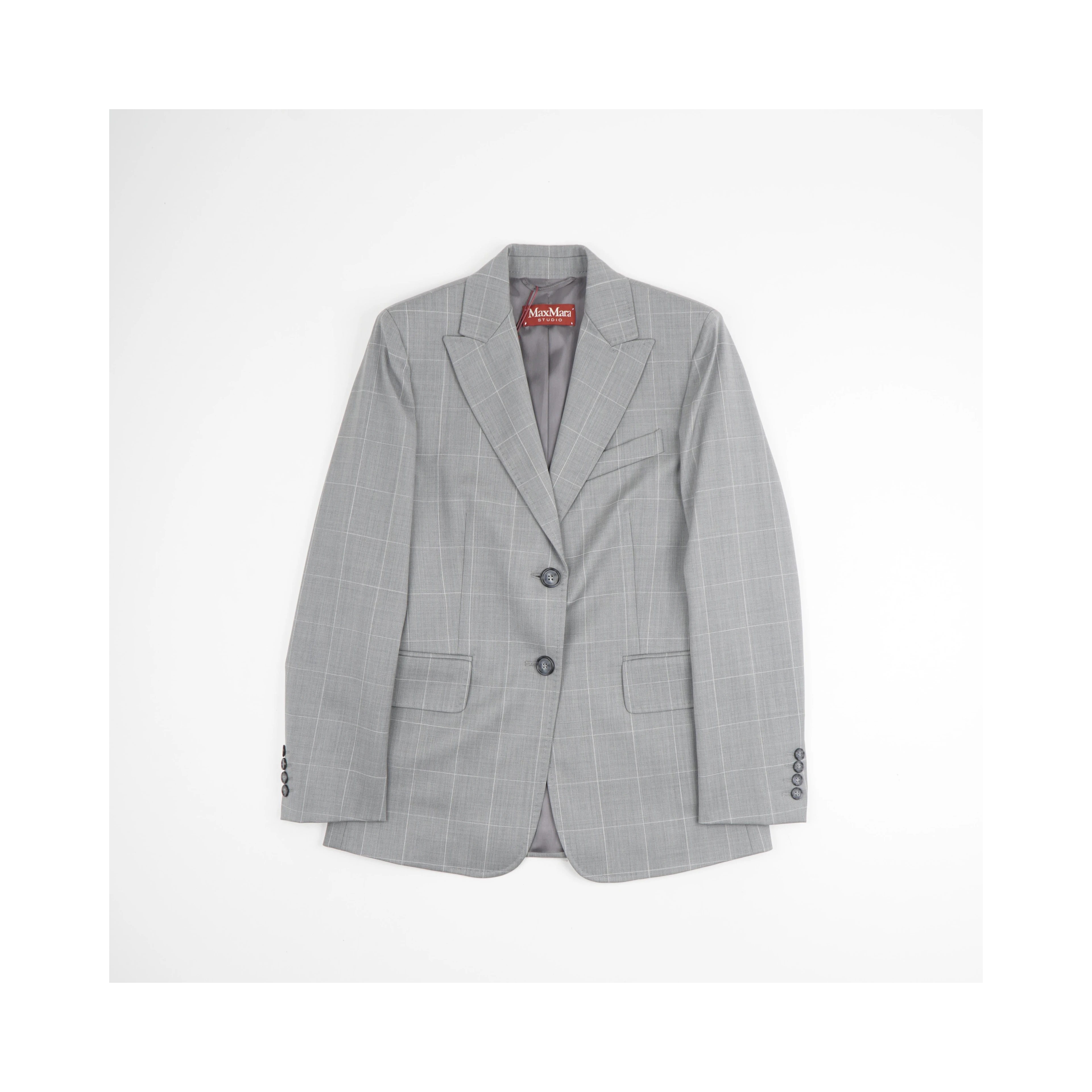 Blazer in a light gray plaid pattern