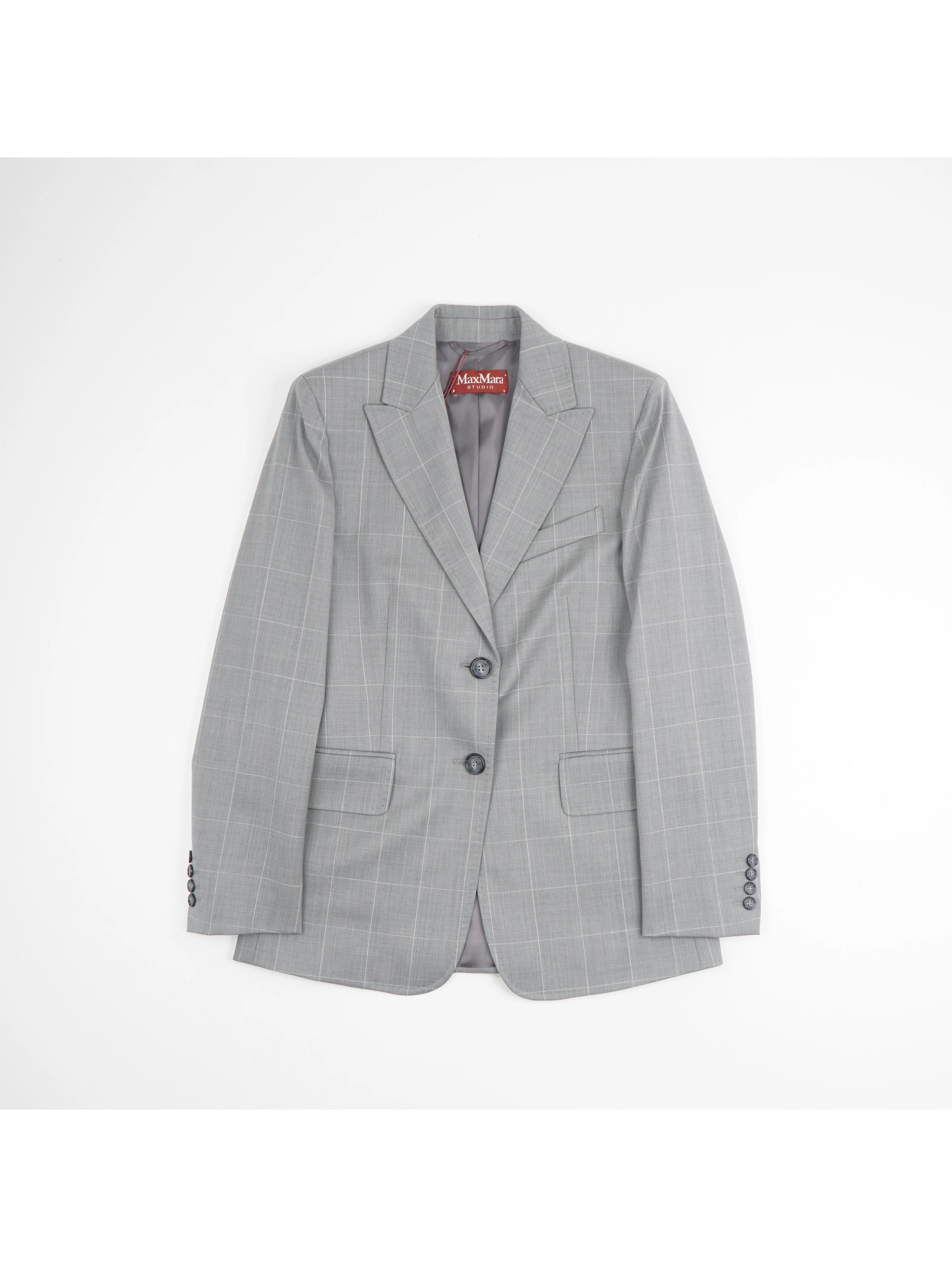 Blazer in a light gray plaid pattern
