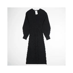 Knit Dress with Voluminous Sleeves