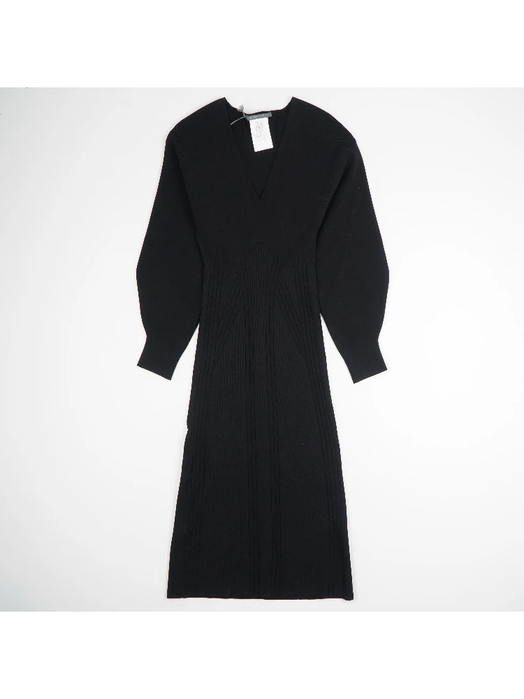Knit Dress with Voluminous Sleeves
