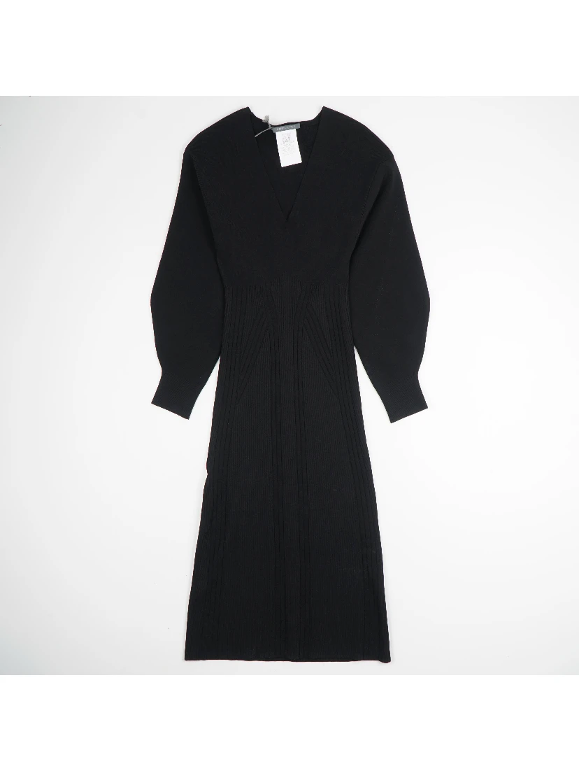 Knit Dress with Voluminous Sleeves
