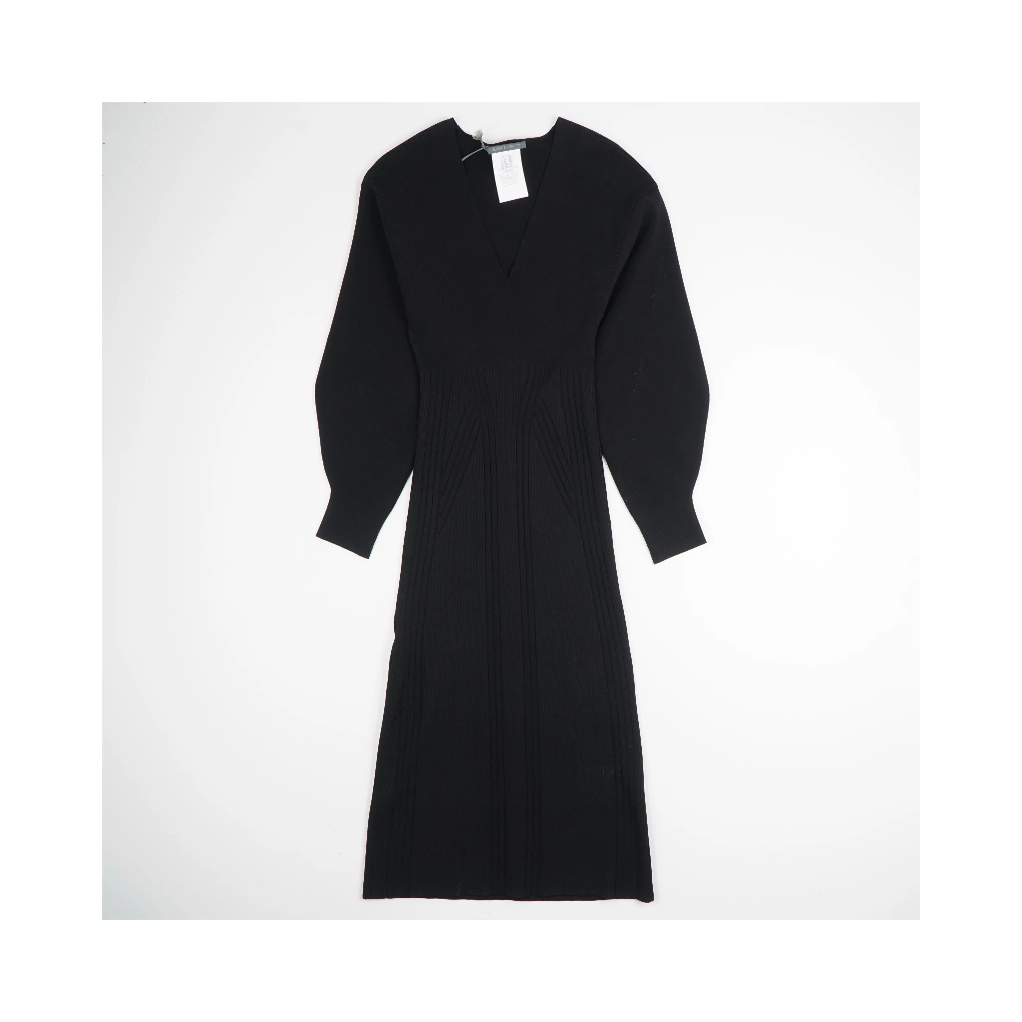 Knit Dress with Voluminous Sleeves