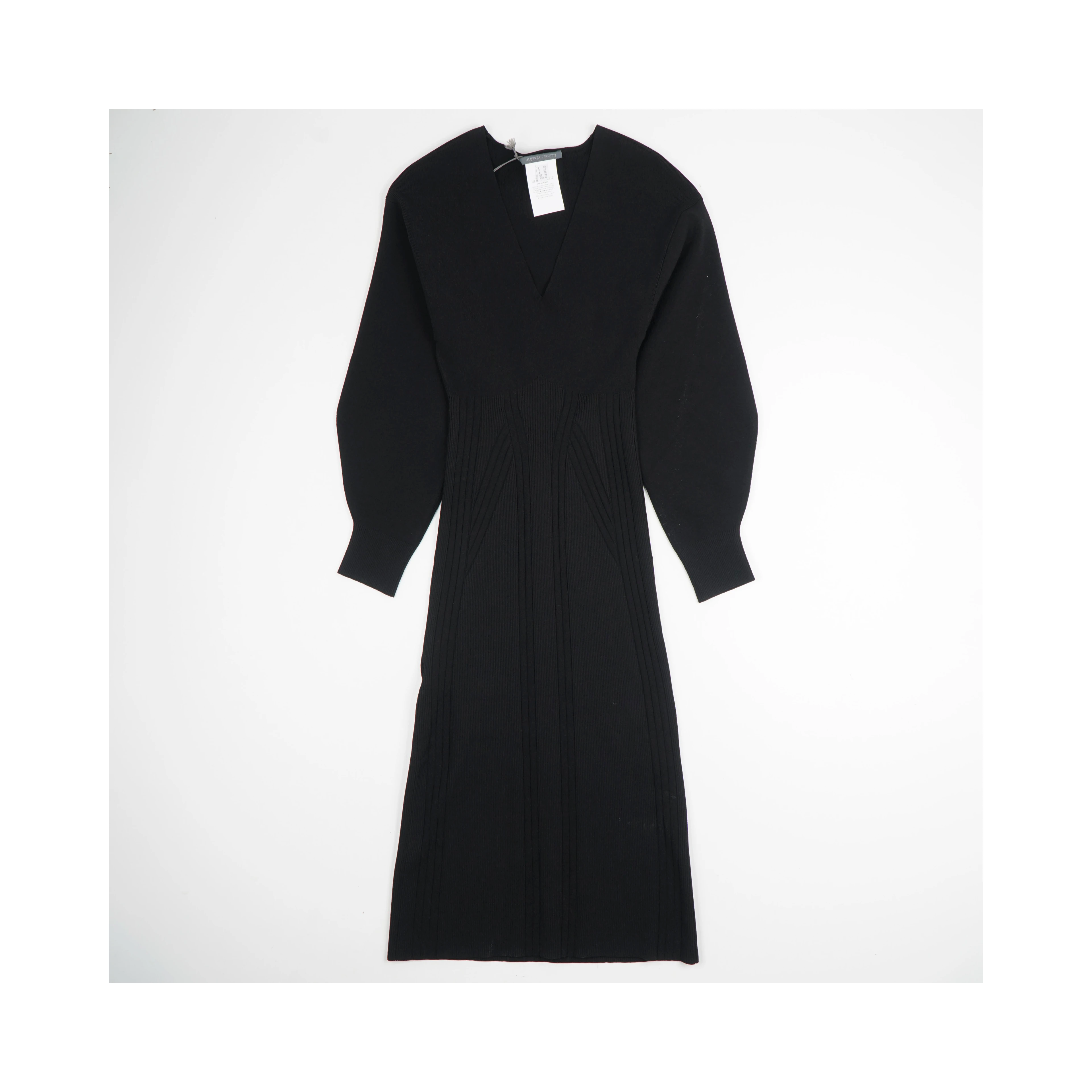 Knit Dress with Voluminous Sleeves