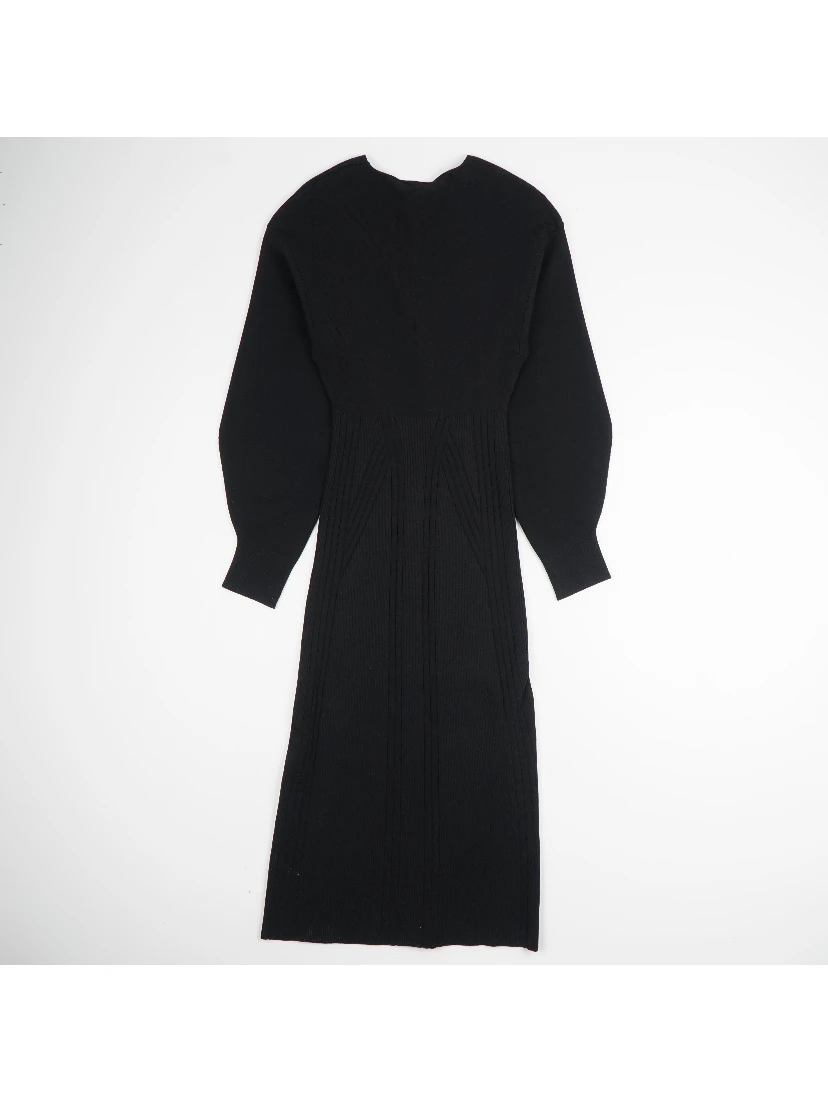 Knit Dress with Voluminous Sleeves