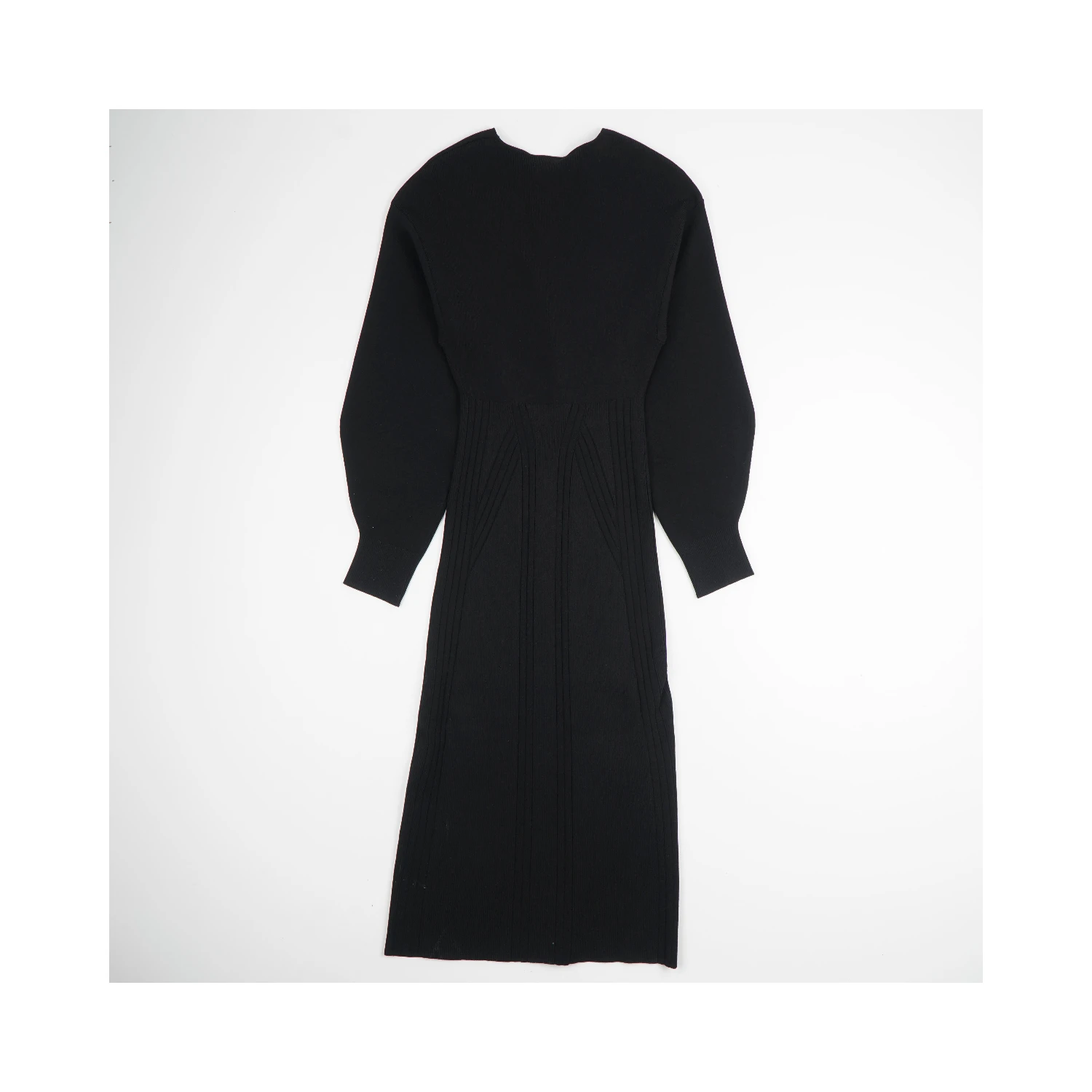 Knit Dress with Voluminous Sleeves