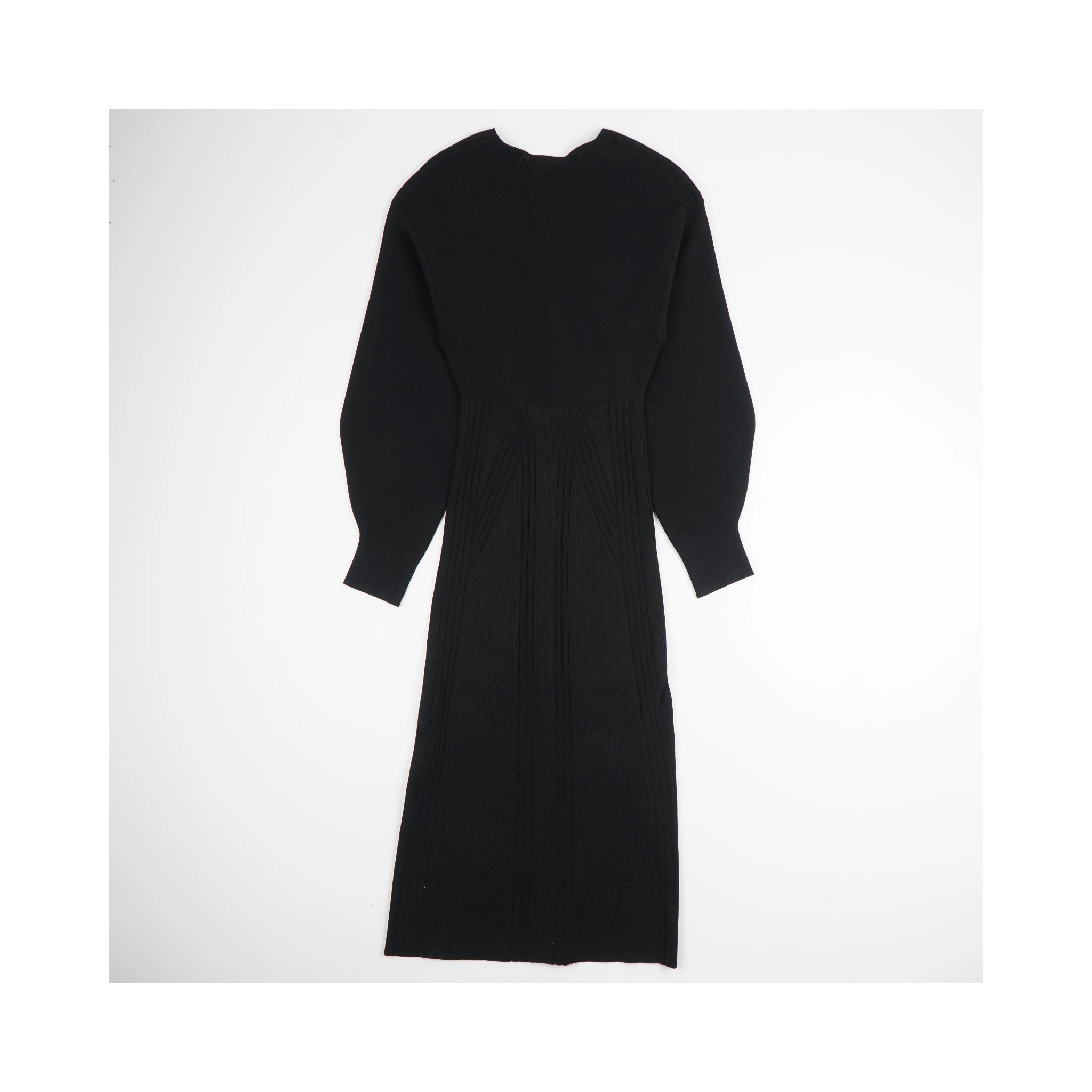 Knit Dress with Voluminous Sleeves