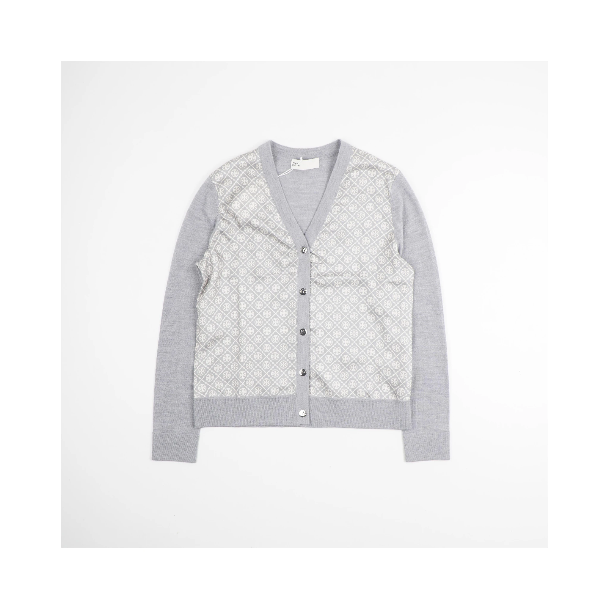 T-monogram wool-silk cardigan