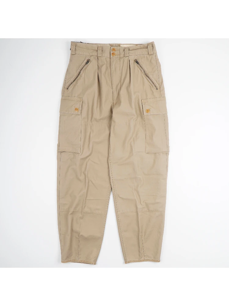 Straight-Leg Pleated Cotton-Sateen Cargo Trousers
