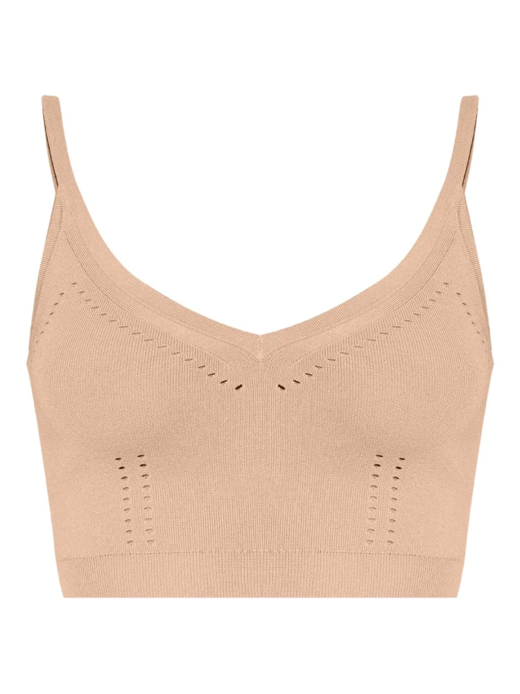 Fine-knit Cropped Top In Neutrals