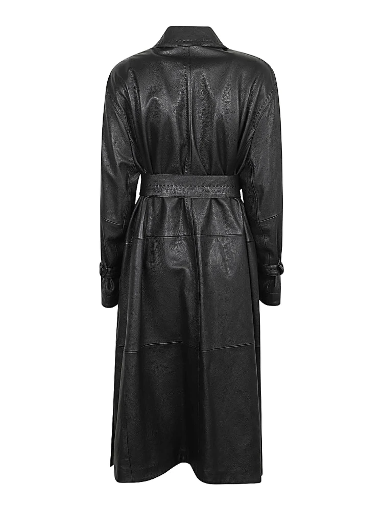 Leather Trench Coat In Black alternative