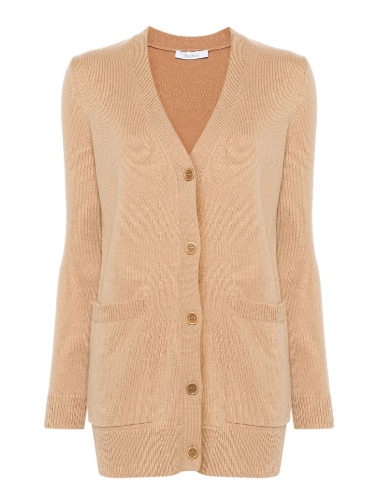 Cashmere-wool Blend Villar Cardigan With Sequin Motif In Brown