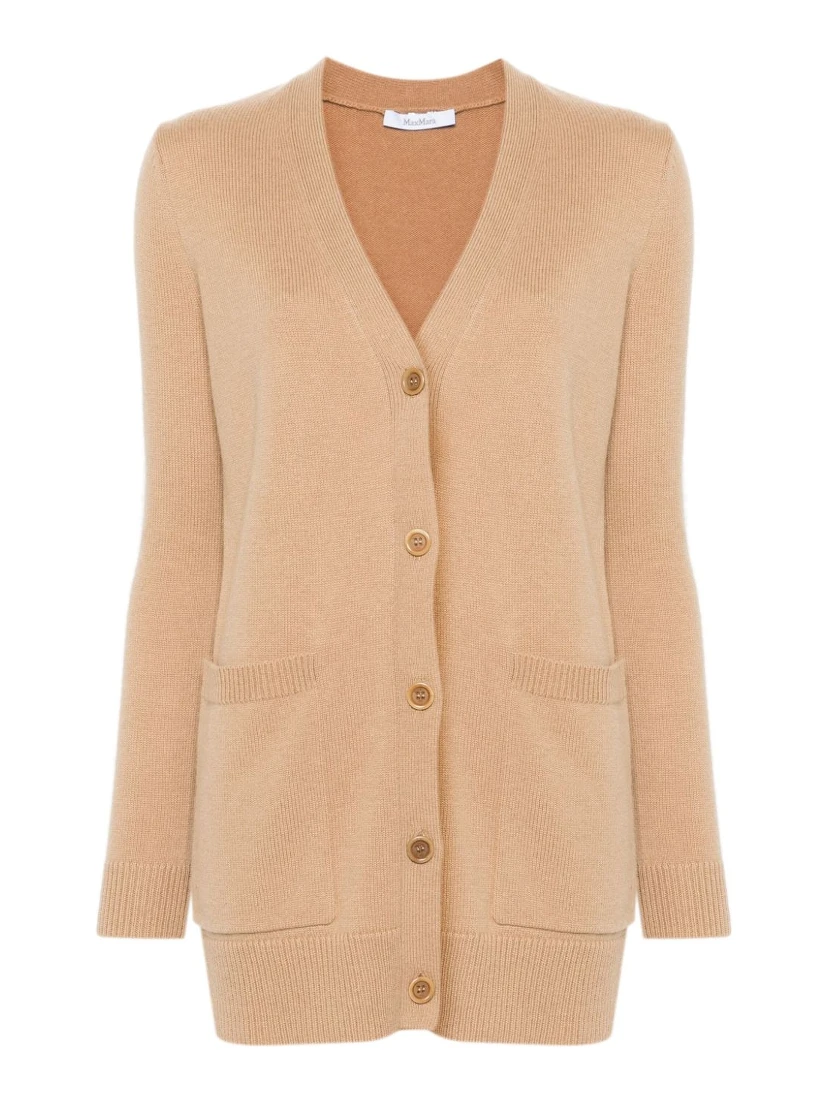 Cashmere-wool Blend Villar Cardigan With Sequin Motif In Brown