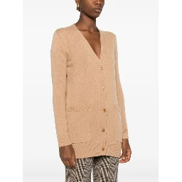 Cashmere-wool Blend Villar Cardigan With Sequin Motif In Brown