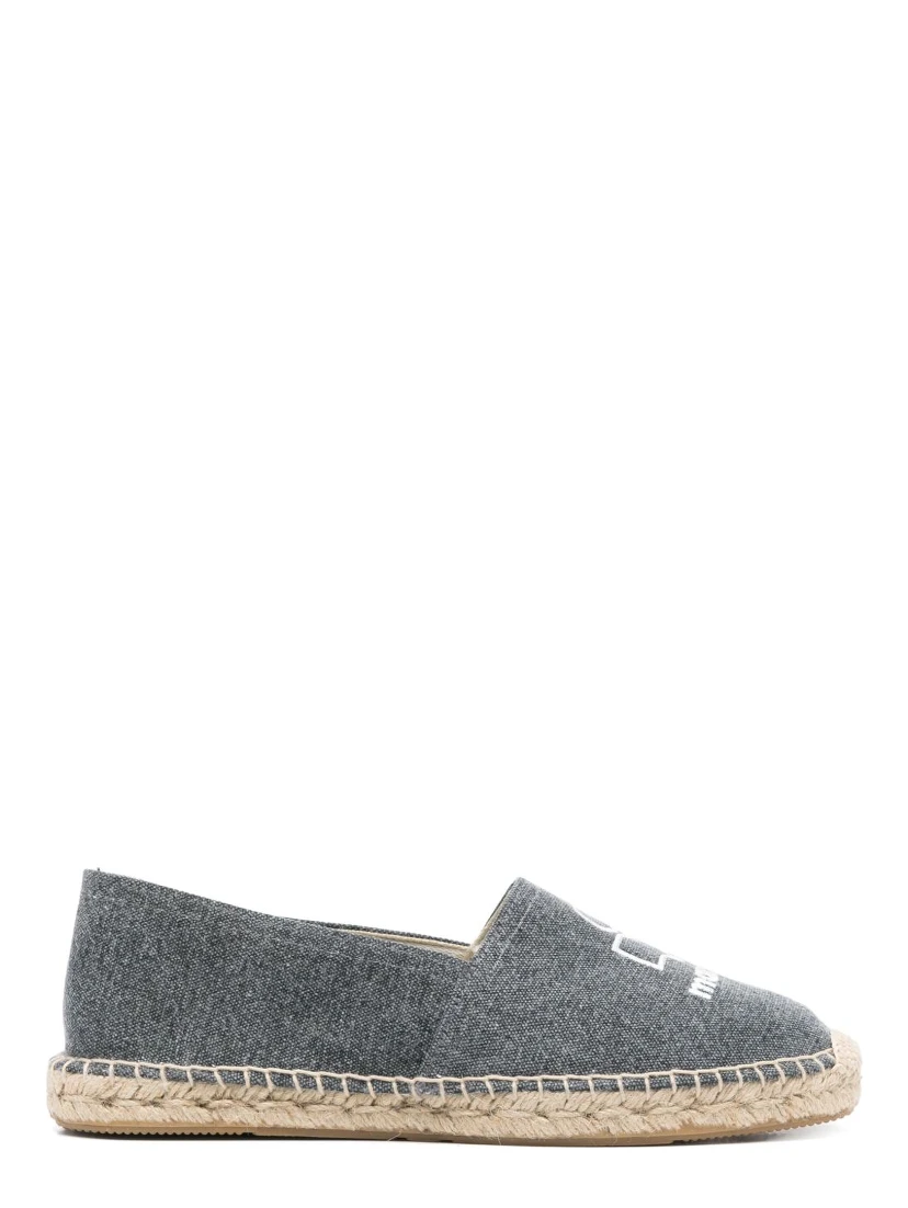 Textured Grey Slip-on Sneakers With Jute-wrapped Midsole In Gray