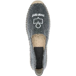 Textured Grey Slip-on Sneakers With Jute-wrapped Midsole In Gray