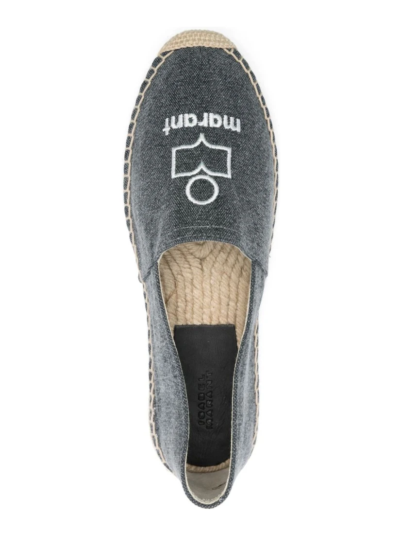 Textured Grey Slip-on Sneakers With Jute-wrapped Midsole In Gray