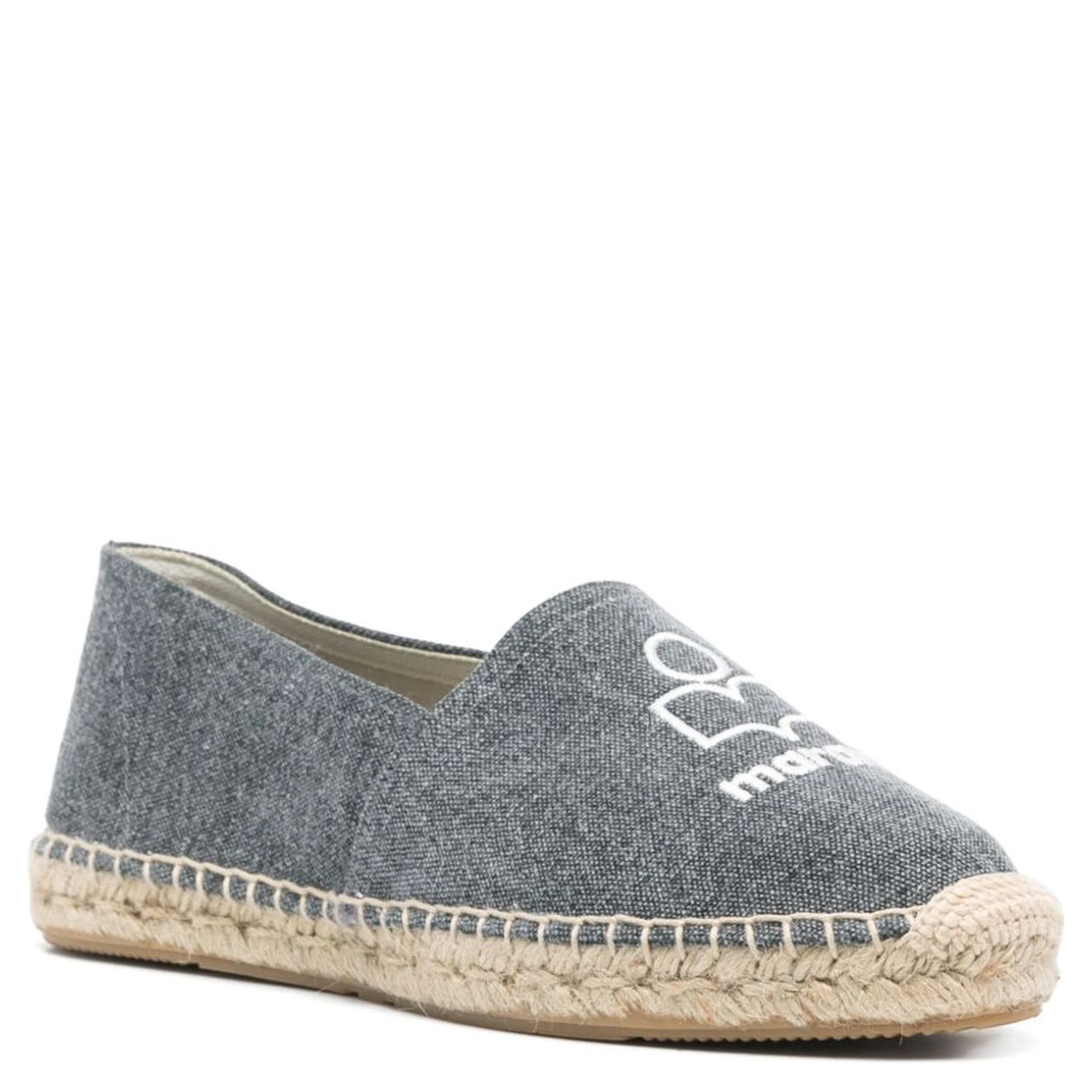 Textured Grey Slip-on Sneakers With Jute-wrapped Midsole In Gray