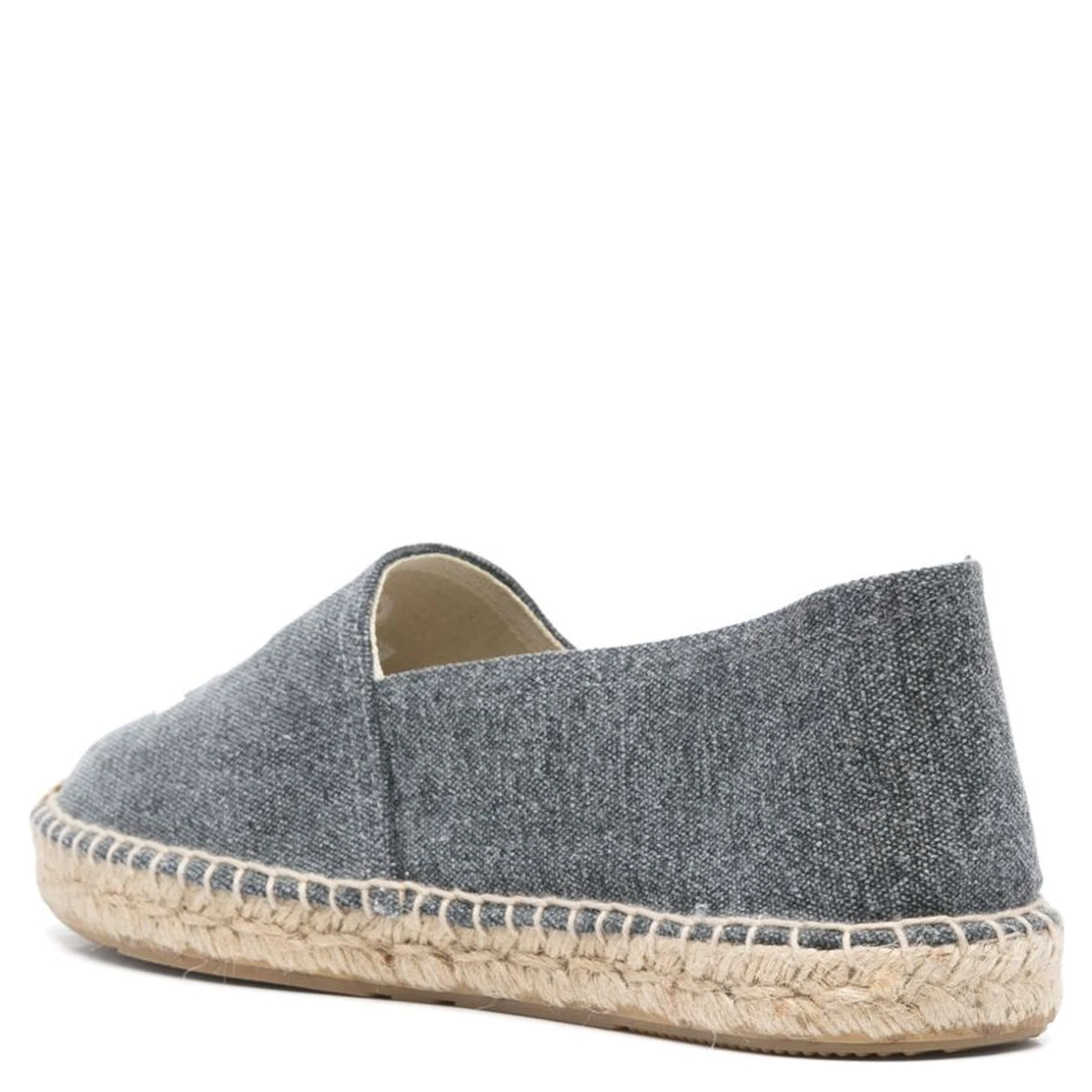 Textured Grey Slip-on Sneakers With Jute-wrapped Midsole In Gray