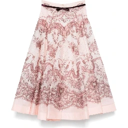 Crush flared midi skirt