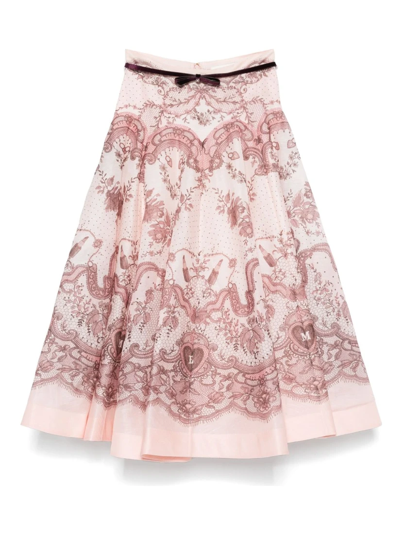 Crush flared midi skirt