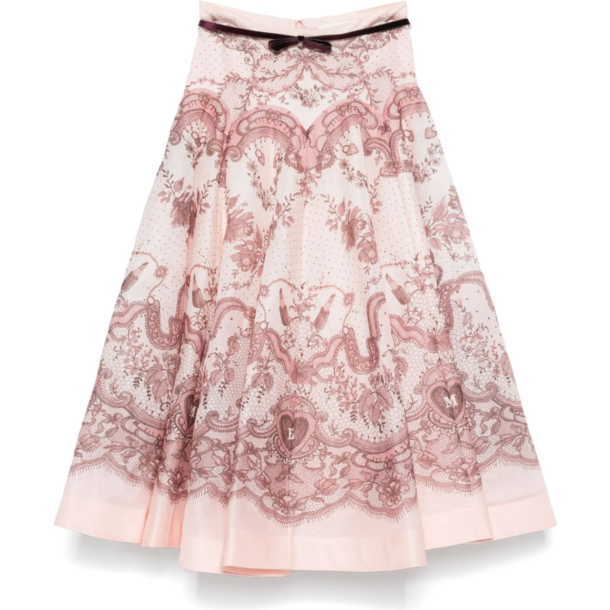 Crush flared midi skirt