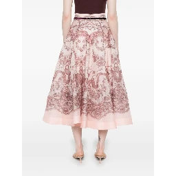 Crush flared midi skirt