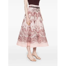 Crush flared midi skirt