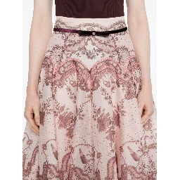 Crush flared midi skirt