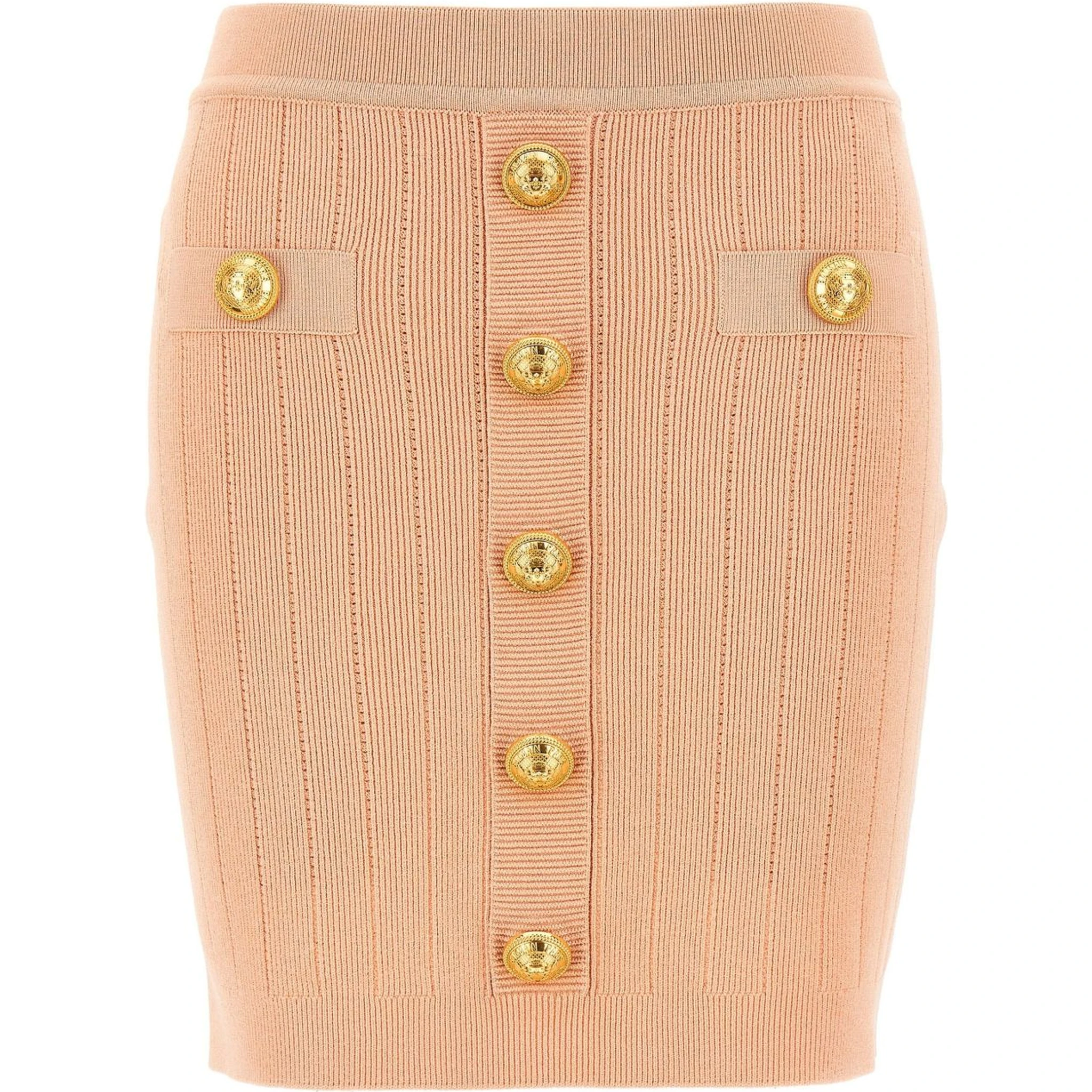 buttoned knitted midi skirt