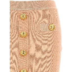 buttoned knitted midi skirt