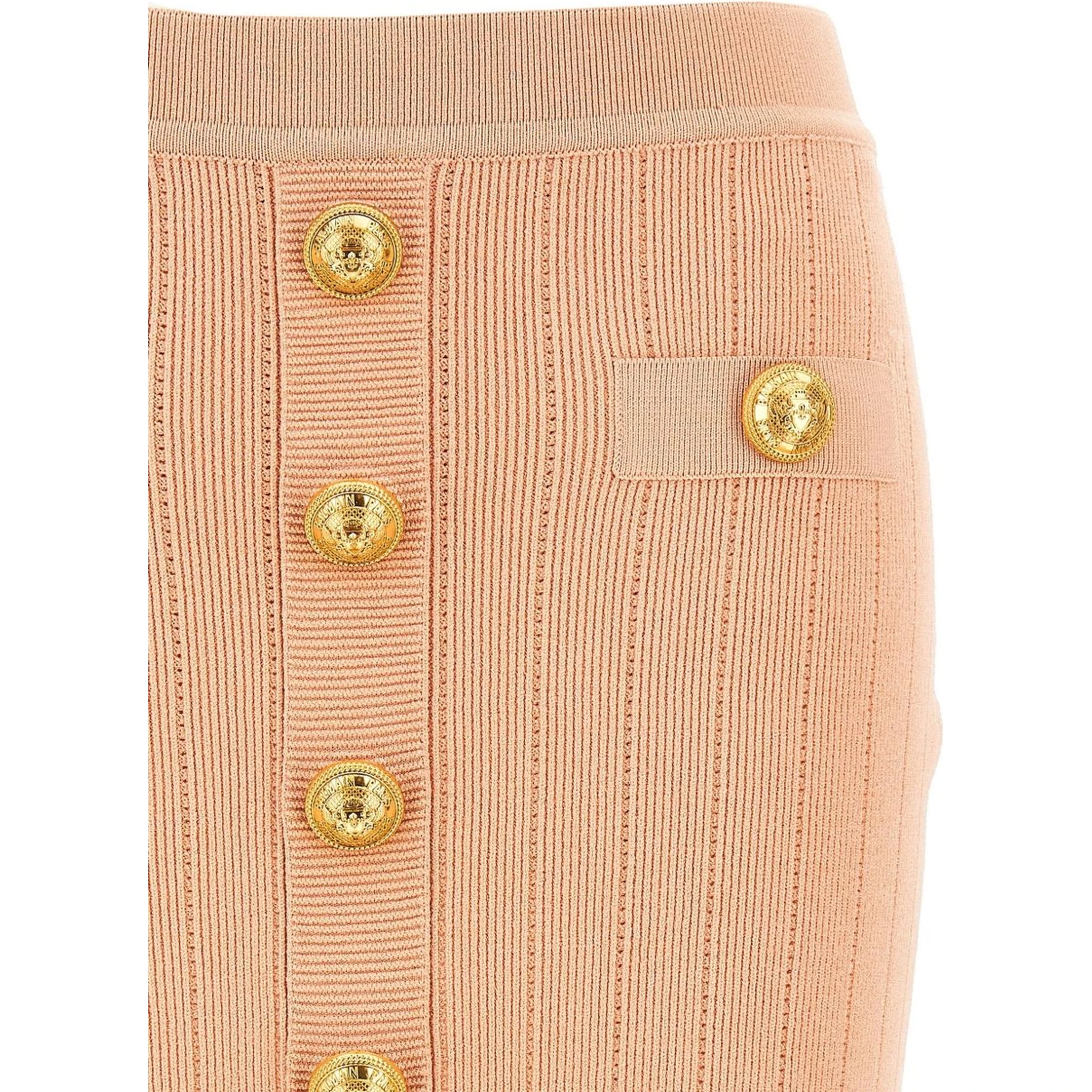 buttoned knitted midi skirt