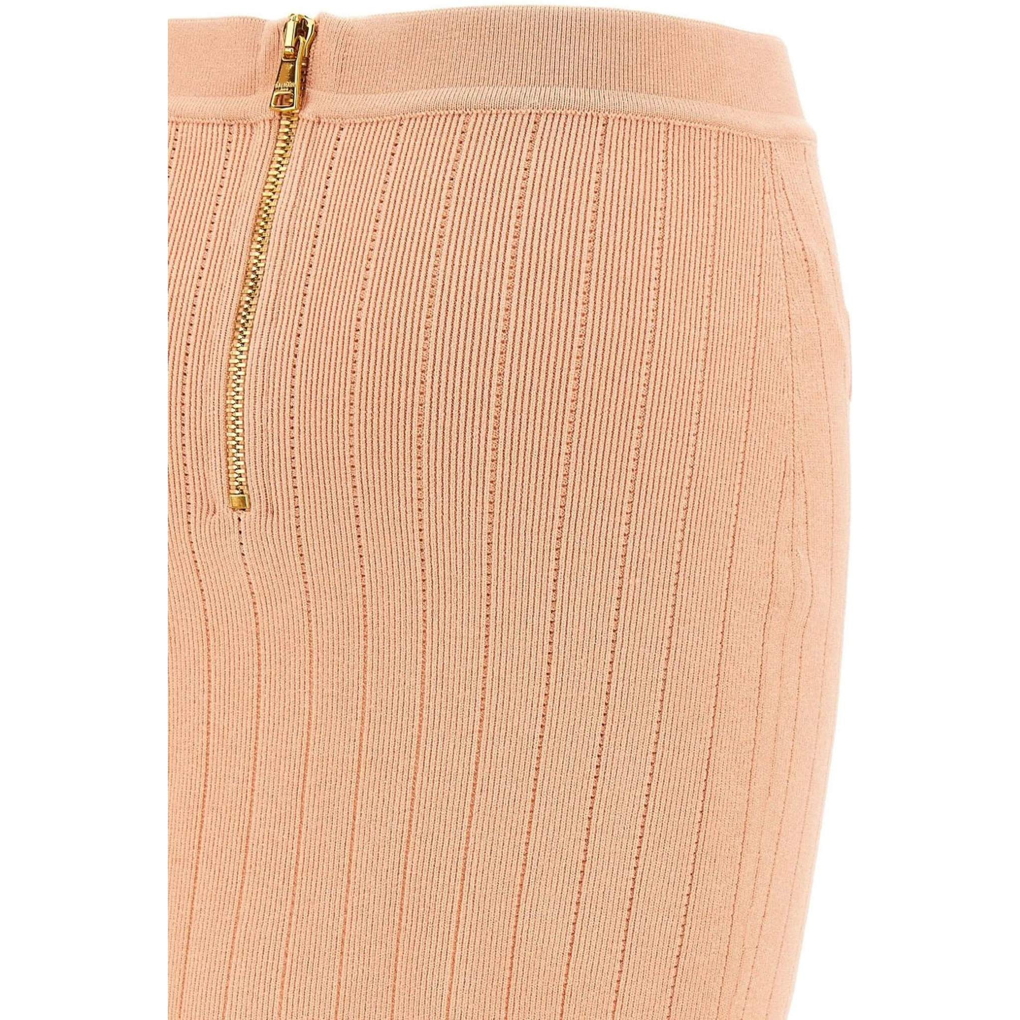 buttoned knitted midi skirt