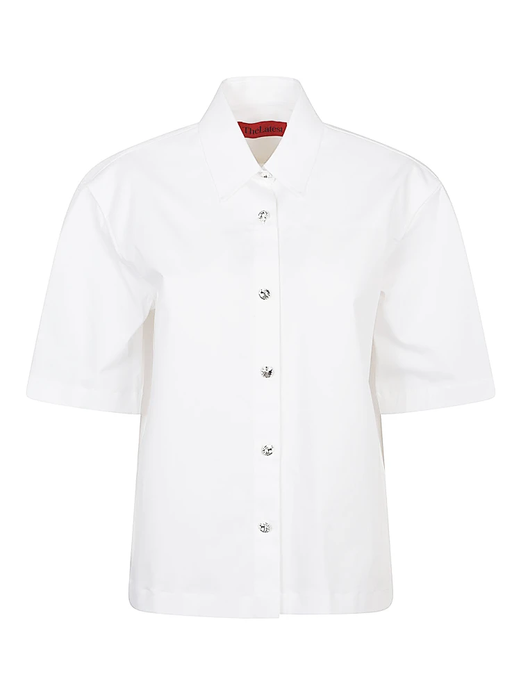 jewel-button short-sleeve shirt