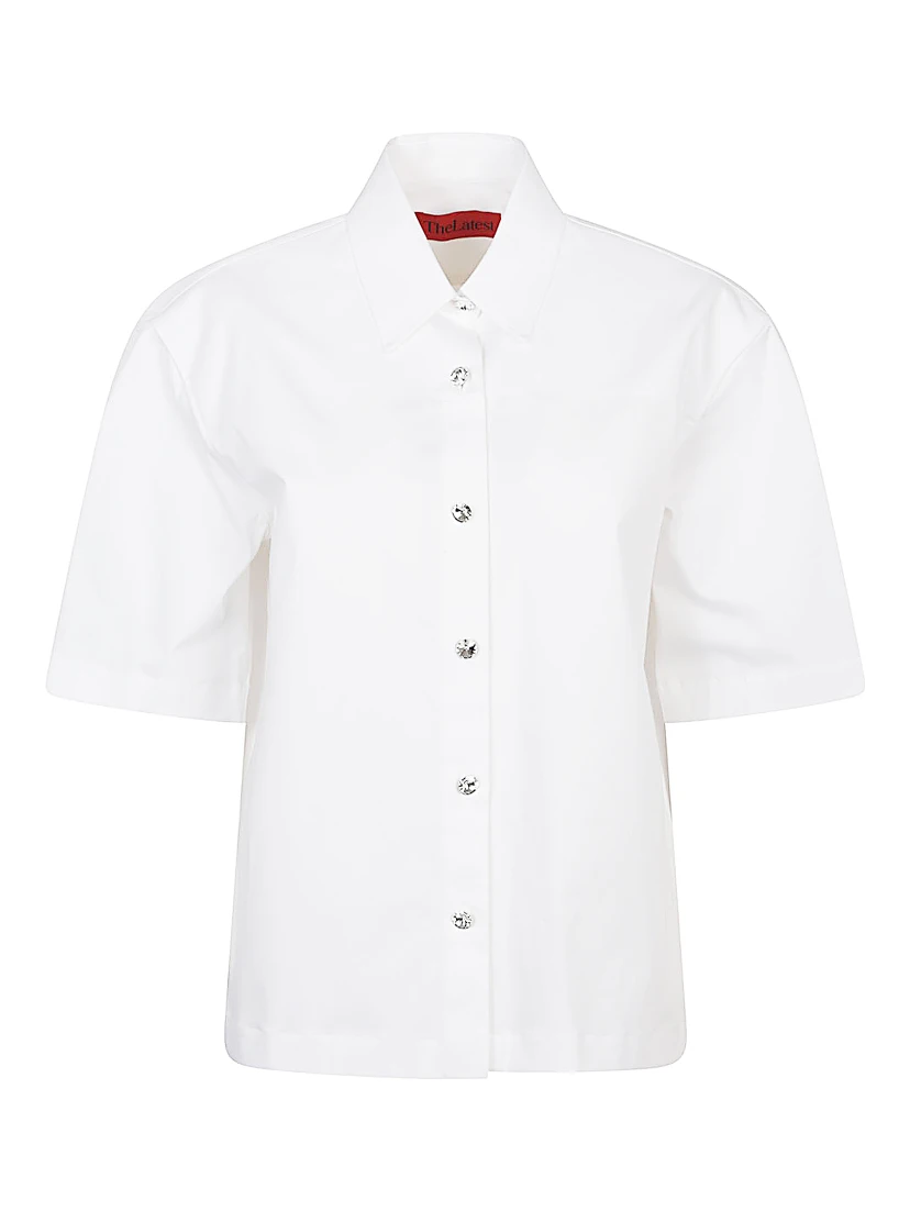 jewel-button short-sleeve shirt