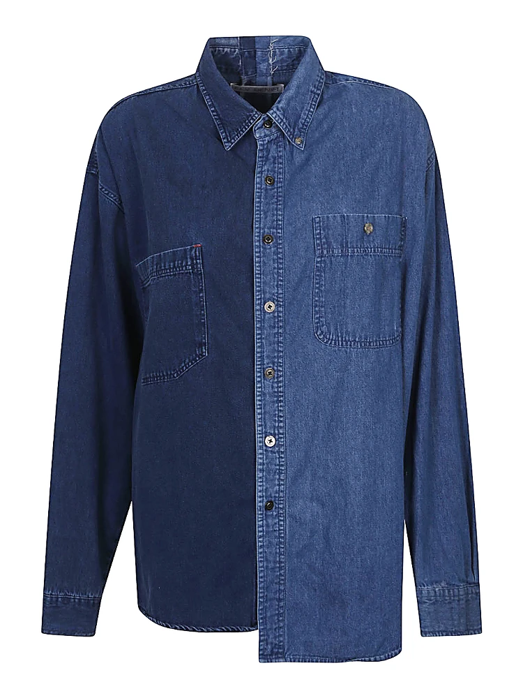 E.L.V. DENIM Shirts Blue