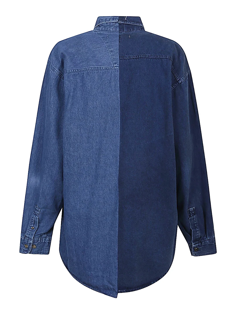 E.L.V. DENIM Shirts Blue