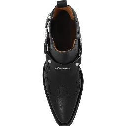 40mm Fitted Recycled Leather Ankle Boots In Black